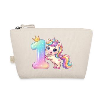 Je suis 1 fille licorne Kawaii Anniversaire - Trousse biologique - nature - Devant