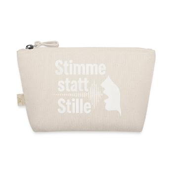 Stimme statt Stille Meinungsfreiheit Spruch - Bio-Täschchen - Natur - Vorne
