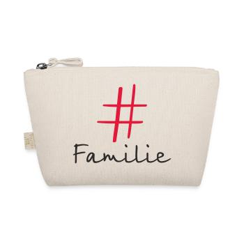 #Familie – Modernes Hashtag Textdesign - Bio-Täschchen - Natur - Vorne