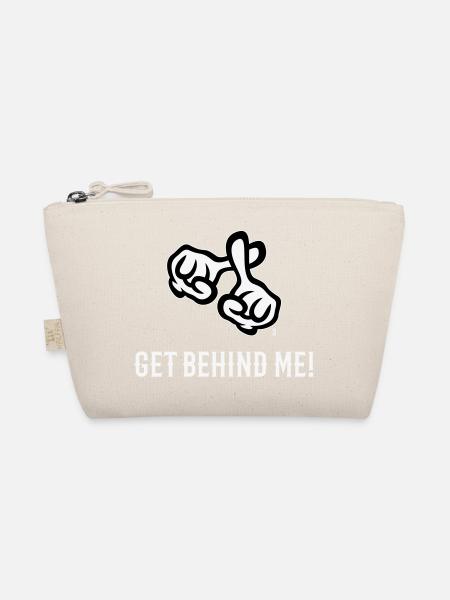 Get Behind Me! (Cross / Bible / Religion / NEG 2C) - Organic Pouch - nature - Front