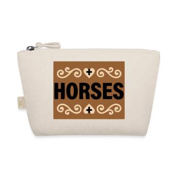Horses Lettering Retro Riding - Organic Pouch - nature - Front
