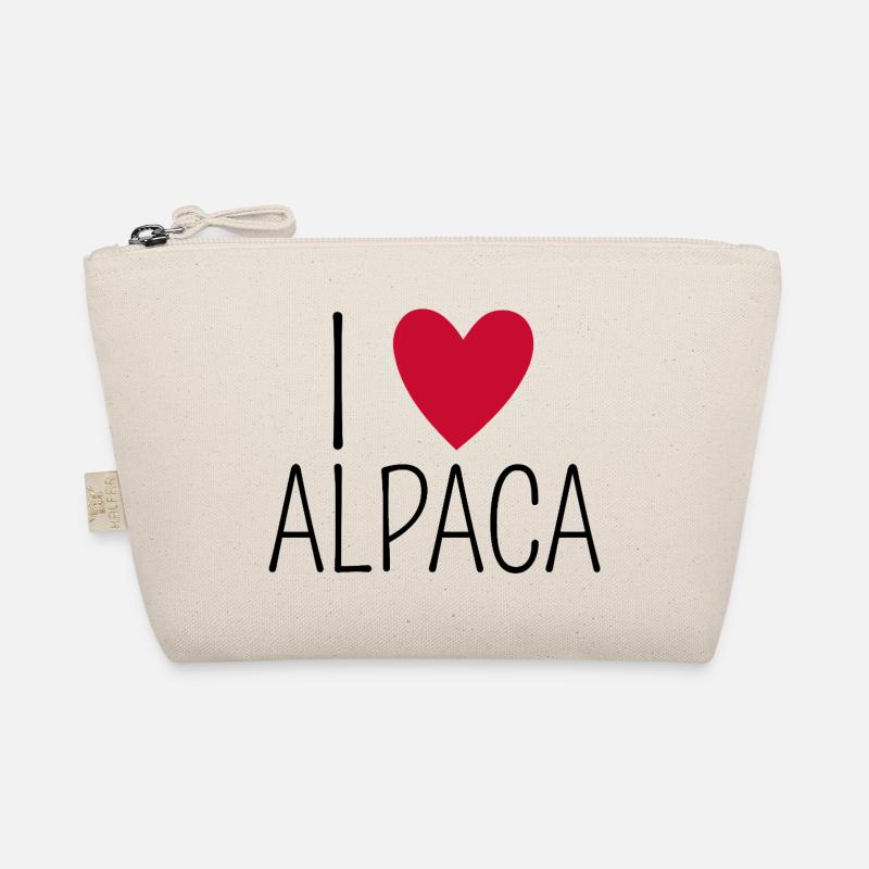 I LOVE ALPACA - Design - Bio-Täschchen - Natur