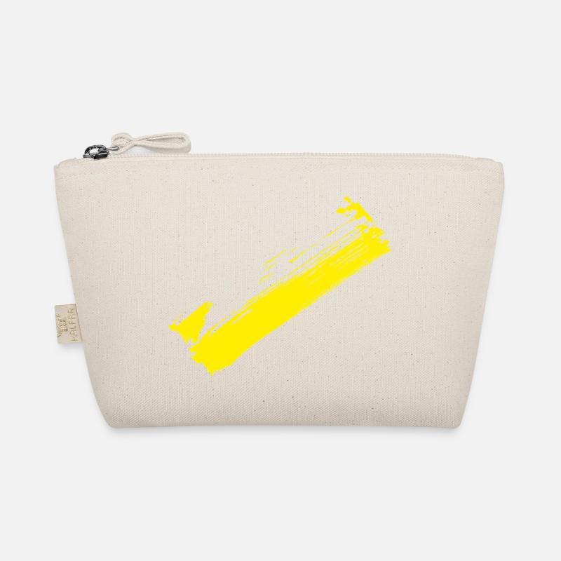 Brush Style Stripe - Diagonal Yellow Organic Pouch
