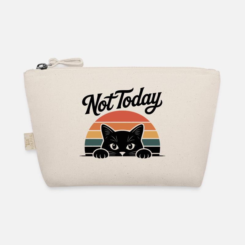 Katzen Retro-Silhouette Not Today Bio-Täschchen