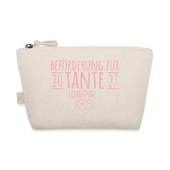 Beförderung zur Tante 2027 – Schwangerschaft - Bio-Täschchen - Natur - Vorne
