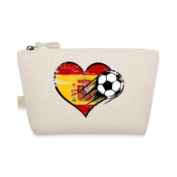 Spain flag football with heart used - Organic Pouch - nature - Front