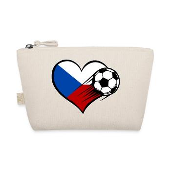 Czech Republic Flag Football with Heart - Organic Pouch - nature - Front