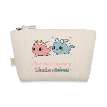 Gender Reveal Plot Twist Incoming Baby Shower - Organic Pouch - nature - Front