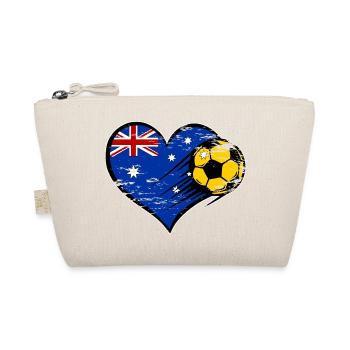 Australia flag football with heart used - Organic Pouch - nature - Front