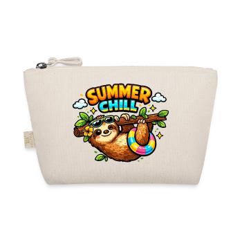 Summer Lounging Sloth Cartoon - Organic Pouch - nature - Front