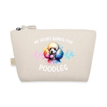 Poodle Heart Line - Organic Pouch - nature - Front