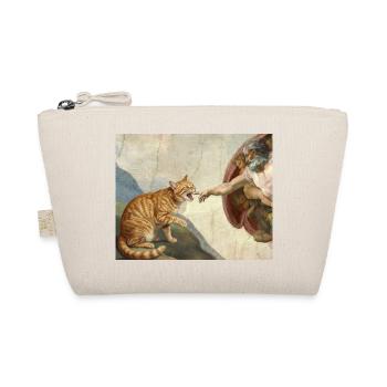 Cat Slaps God's Hand Funny Cats Meme - Organic Pouch - nature - Front