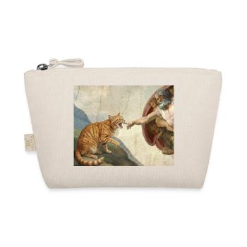 Cat Slaps God's Hand Funny Cats Meme - Organic Pouch - nature - Front