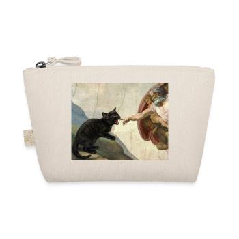 Cat Slaps God's Hand Funny Cats Meme - Organic Pouch - nature - Front