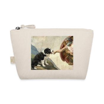 Dog God Hand Border Collie Dog Meme - Organic Pouch - nature - Front
