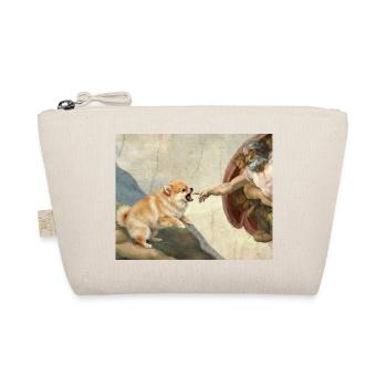Dog God Hand Pomeranian Dog meme - Organic Pouch - nature - Front