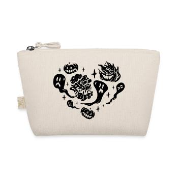 Halloween Heart with Halloween Ghost - Organic Pouch - nature - Front