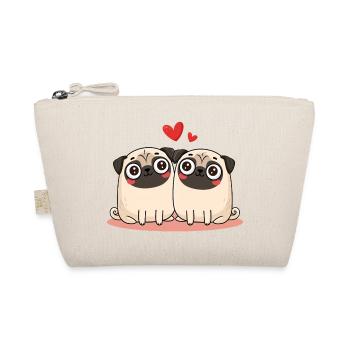 Mopspaar Mops - Bio-Täschchen - Natur - Vorne