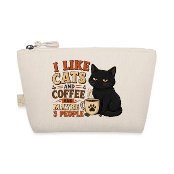 Ich mag Katzen und Kaffee und vielleicht drei Leute - Bio-Täschchen - Natur - Vorne