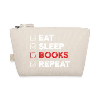 Essen Schlaf Bücher Wiederholen Buchliebhaber-Geschenk - Bio-Täschchen - Natur - Vorne