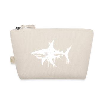 White Splatter Shark - Organic Pouch - nature - Front