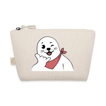 Winking Seal Wearing a Bandana Throwing Shaka Sign - Organic Pouch - nature - Front