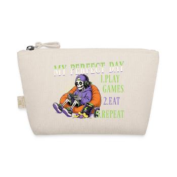 Skeleton Gamer Gaming Halloween - Organic Pouch - nature - Front