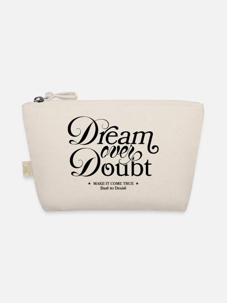 Kalligraphie Schriftzug Dream Over Doubt - Bio-Täschchen - Natur