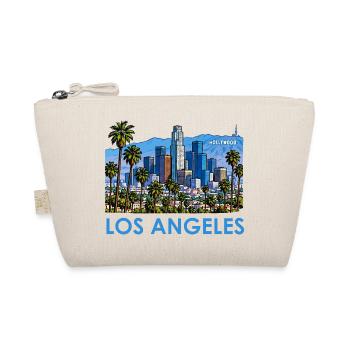 Los Angeles Skyline Palmen Illustration - Bio-Täschchen - Natur - Vorne