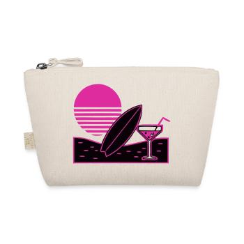 Surfbrett Cocktail Strand Logo - Bio-Täschchen - Natur - Vorne