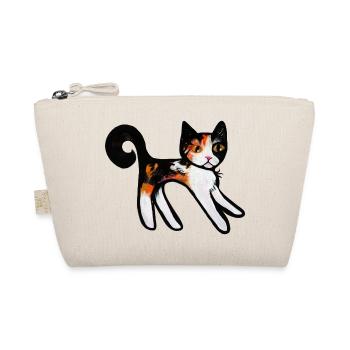 Calico Verspielte Katzen-Silhouette - Bio-Täschchen - Natur - Vorne