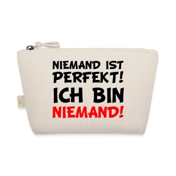 Niemand! Rotes Wort-Statement - Bio-Täschchen - Natur - Vorne