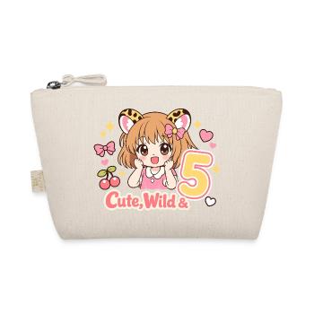 Cute Wild Mädchen Leopardenlook Mit Kirschen - Bio-Täschchen - Natur - Vorne