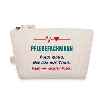 Pflegefachmann – Puls ruhig, Nerven aus Stahl - Bio-Täschchen - Natur - Vorne