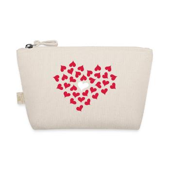 Hearts in Heart - Organic Pouch - nature - Front