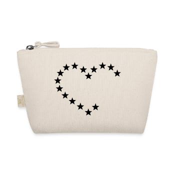 Herz aus Sternen / heart of stars (open, 1c) - Organic Pouch - nature - Front