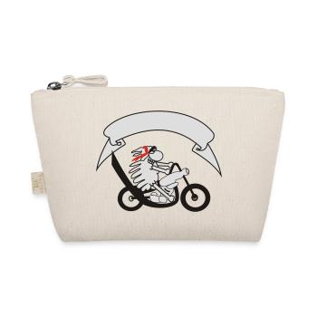 Biker sheep with banner - Organic Pouch - nature - Front