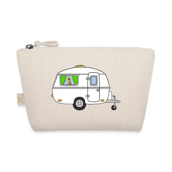 Wohnwagen / Caravan Vintage Weiss - Bio-Täschchen - Natur - Vorne