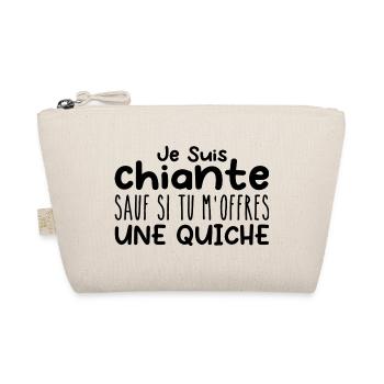 Femme qui adore : Quiche. Designs Drôles Humour - Trousse biologique - nature - Devant