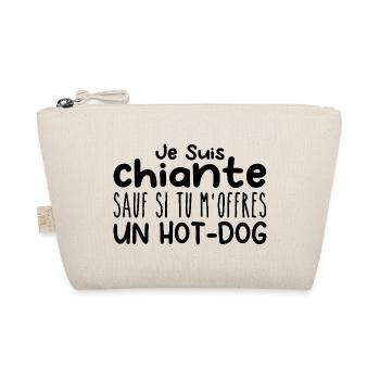 Frau, die es liebt: Hot Dog. Lustiger Design-Humor - Bio-Täschchen - Natur - Vorne