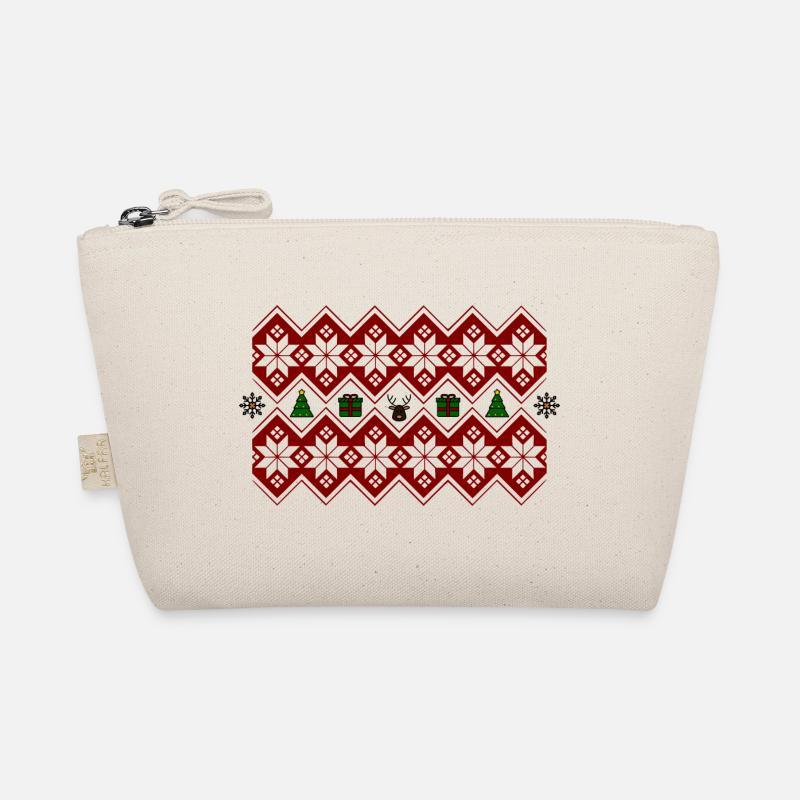 Weihnachten Weihnachtspulli Elch Baum Geschenk - Bio-Täschchen - Natur