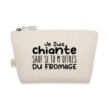 Frau, die anbetet: Käse. Lustiger Design-Humor - Bio-Täschchen - Natur - Vorne