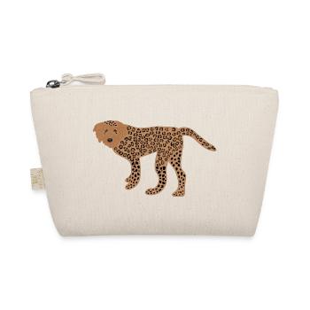 Dog with Leopard Pattern, Poodle, Funny, Crazy - Organic Pouch - nature - Front