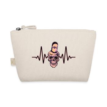 Heartbeat Skater Skateboard Skull Skull - Organic Pouch - nature - Front