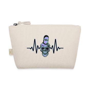 Heartbeat Skater Skateboard Skull Skull - Organic Pouch - nature - Front