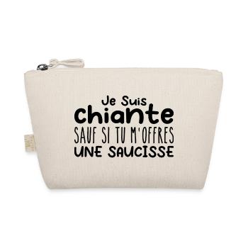 Woman who adores: Sausage. Funny Designs Humor - Organic Pouch - nature - Front