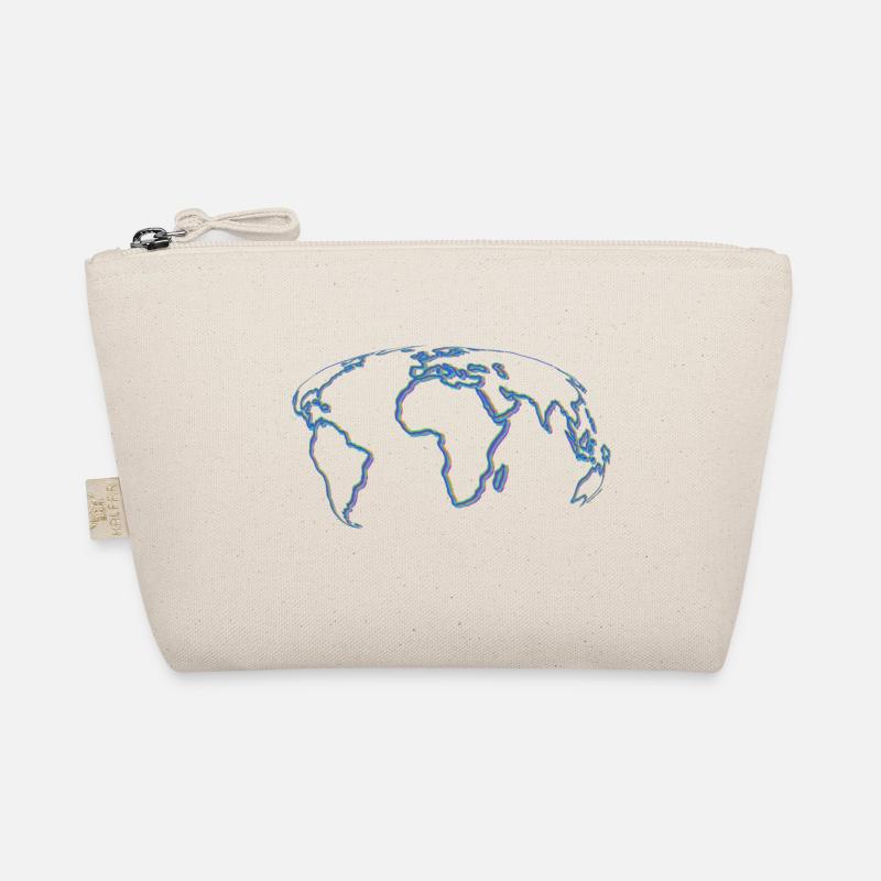 World map earth globe in blue violet - Organic Pouch - nature