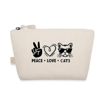 Peace Love Cats - Bio-Täschchen - Natur - Vorne