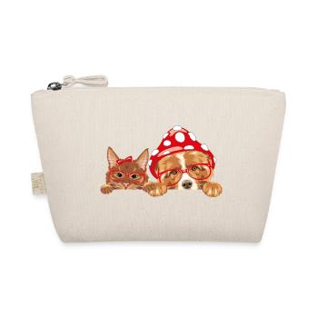 Coup d’œil drôle chat roux et chien border collie - Trousse biologique - nature - Devant