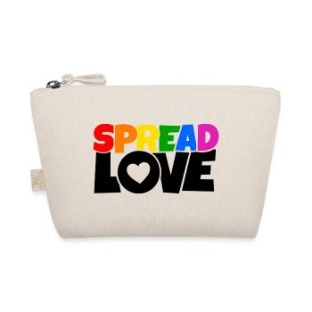 T-shirt with Spread Love in rainbow colours - Organic Pouch - nature - Front